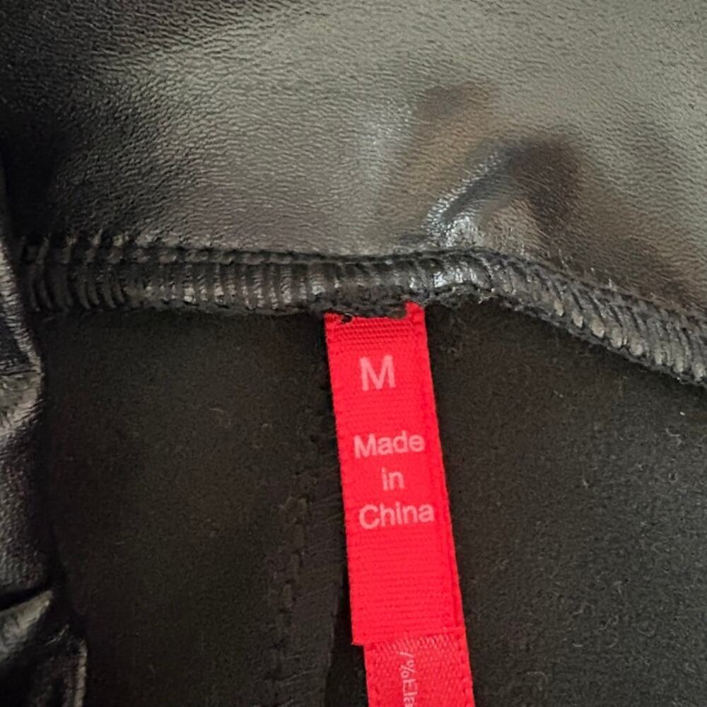 Unbranded Black Faux Leather High Waist Straight Leg Leggings sz Medium - Picture 3 of 7